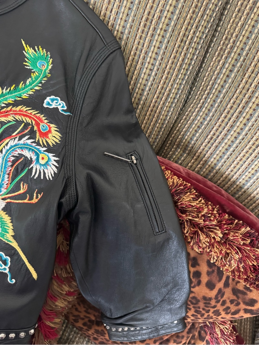 Double D Ranch RARE East Meets West Motorcycle Jacket Sz. Large - Picture 6 of 12